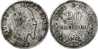 Italie 20 Centesimi Vittorio Emanuele II, Milan, Argent, KM:13.1 -