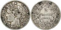 France 2 Francs Monnaie, Cérès, Paris, Argent, KM:817.1 -