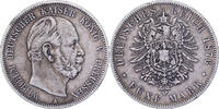 États allemands 5 Mark PRUSSIA, Wilhelm I, Berlin, Argent, KM:503 -
