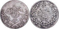 Égypte 20 Qirsh Abdul Hamid II, Misr, Argent, KM:296 -