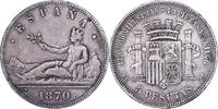 Espagne 5 Pesetas Provisional Government, Madrid, Argent, KM:655 -