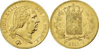 France 40 Francs Louis XVIII, Lille, Or, Gadoury:1092, KM:713.6 -