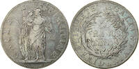 États italiens 5 Francs PIEDMONT REPUBLIC, Turin, Argent -