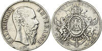 Mexique Peso Monnaie, Maximilian, Mexico City, Argent, KM:388.1 -