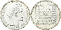 France 20 Francs Monnaie, Turin, Argent, KM:879, Gadoury:852 -