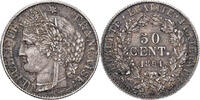 France 50 Centimes Monnaie, Cérès, Paris, Argent, Gadoury:419a -