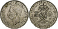 Grande-Bretagne Florin, Two Shillings George VI, Argent, KM:855 -