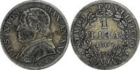 États italiens Lira PAPAL STATES, Pius IX, Rome, Argent, KM:1378 -