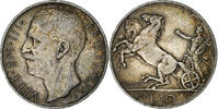Italie 10 Lire Vittorio Emanuele III, Rome, Argent, KM:68.2 -