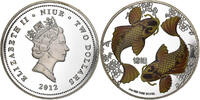 Nioué 2 Dollars Élisabeth II, Argent, KM:693 -