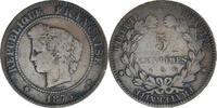 France 5 Centimes Monnaie, Cérès, Paris, Bronze, Gadoury:157a -
