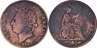 Grande-Bretagne 1/2 Penny Monnaie, George IV, Cuivre, KM:692 -