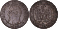 France 2 Centimes Monnaie, Napoleon III, Paris, Bronze -