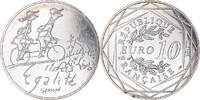 France 10 Euro Egalité, Sempé, Argent, Gadoury:EU718 -