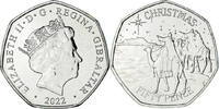 Gibraltar 50 Pence Monnaie, Christmas, Du cupronickel -