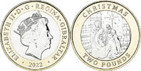 Gibraltar 2 Pounds Monnaie, Christmas, Bimétallique -