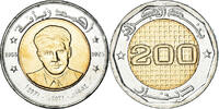 Algérie 200 Dinars Monnaie, Ahmed Zabana., Bimétallique -