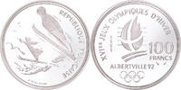 France 100 Francs Monnaie, 1992 Olympics,BE, Argent, KM:995 -