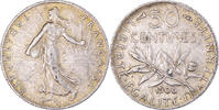 France 50 Centimes Monnaie, Semeuse, Paris, Argent, Gadoury:420 -