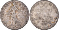 France 50 Centimes Monnaie, Semeuse, Paris, Argent, Gadoury:420 -