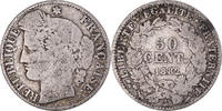 France 50 Centimes Monnaie, Cérès, Paris, Argent, Gadoury:419a -