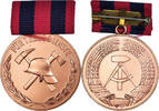 République démocratique allemande Médaille Pompiers Volontaires, 10 Ans, ND -