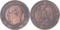 France 2 Centimes Monnaie, Napoleon III, Strasbourg, Bronze -