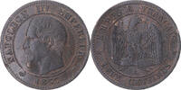 France 2 Centimes Monnaie, Napoleon III, Marseille, Bronze -