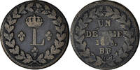 France Decime Monnaie, Louis XVIII, Strasbourg, Bronze, Gadoury:196 -