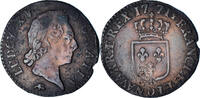 France 1/2 Sol Monnaie, Louis XV, Demi sol à la vieille tête, Lyon -