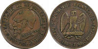 France Module de 5 Centimes Napoléon III, Paris, Satirique, Bronze -