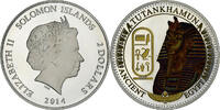Îles Salomon 2 Dollars Toutankhamon, BE, Argent -