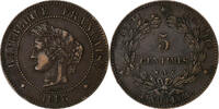 France 5 Centimes Monnaie, Cérès, Paris, Bronze, KM:821.1 -