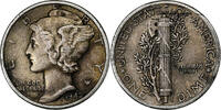 États-Unis Dime Mercury Dime, Philadelphie, Argent, KM:140 -