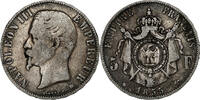 France 5 Francs Napoléon III, Napoléon III, Strasbourg, Argent -