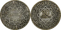 Maroc 20 Francs Mohammed V, Paris, Argent, KM:39 -