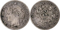 France 20 Centimes Cérès, Paris, Argent, Gadoury:303, KM:758.1 -