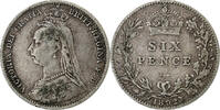 Grande-Bretagne 6 Pence Victoria, Argent, KM:760 -