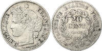 France 20 Centimes Cérès, Paris, Argent, KM:758.1 -