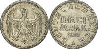 République de Weimar 3 Mark Berlin, Argent, KM:43 -