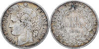France 50 Centimes Cérès, Paris, Argent, Gadoury:419a, KM:834.1 -