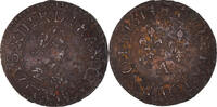 France Denier Tournois Monnaie, Louis XIII, Paris, Cuivre -