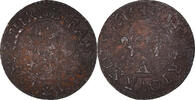France Denier Tournois Monnaie, Louis XIII, Paris, B, Cuivre -