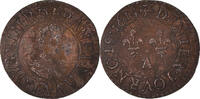 France Denier Tournois Monnaie, Louis XIII, Paris, Cuivre -