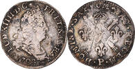 France 5 Sols aux insignes Monnaie, Louis XIV, Dijon, Argent -