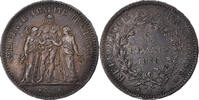 France 5 Francs Monnaie, Bordeaux, Hercule, Argent, Gadoury:745a -