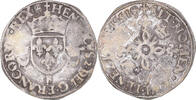 France Douzain aux croissants Monnaie, Henri II, Angers, Billon -