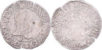 France 1/4 Franc au col plat Monnaie, Henri III, Rennes, Argent -