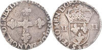 France 1/4 d'écu à la croix de face Monnaie, Henri III, Rennes -
