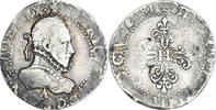 France Demi Franc Henri III, Paris, Argent, Gadoury:487 -